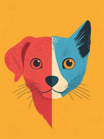 猫狗混合面部图案