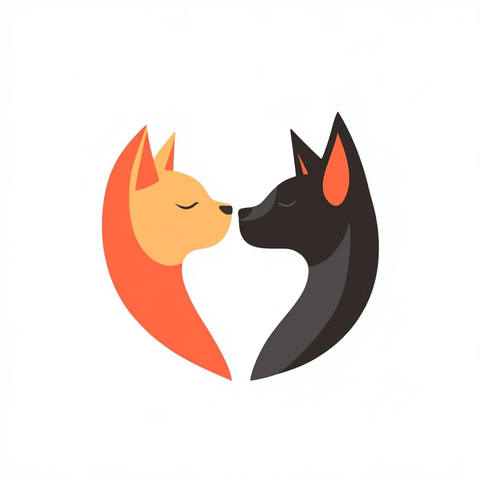 猫咪狗狗宠物店矢量图