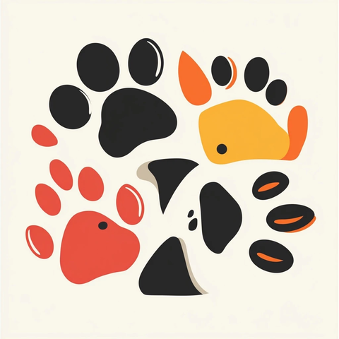 宠物爪印与笑脸图案