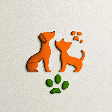 宠物狗猫剪影标志设计