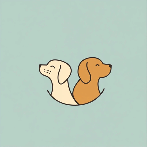 宠物护理对称狗猫标志