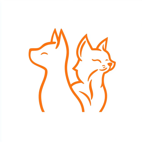 猫狗线性风格矢量设计