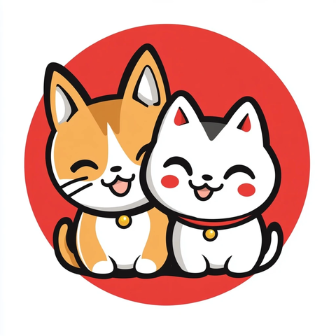 卡通猫狗动漫标志