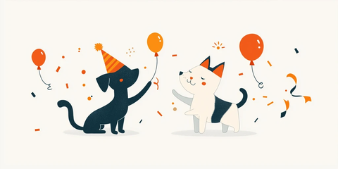 狗猫共庆新年派对