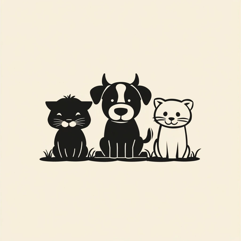 宠物诊所矢量动物标志