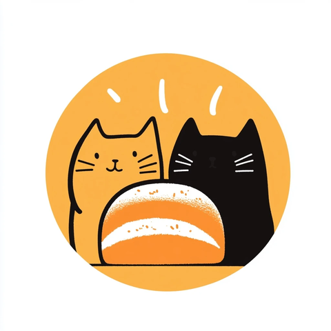 猫咪与面包烘焙圆标
