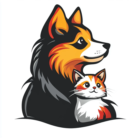 简约风格狗猫图形设计