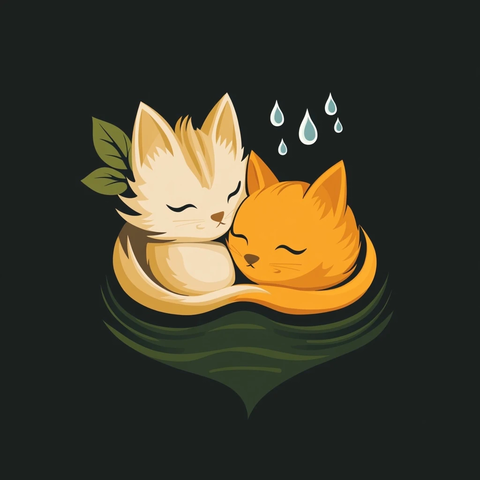 宠物与水滴和谐相伴