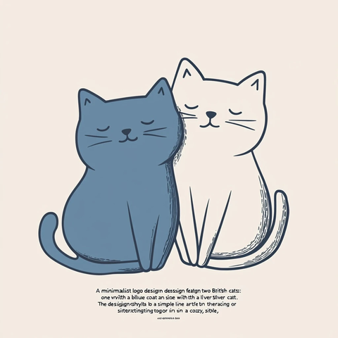 蓝猫与银渐层猫温馨相伴