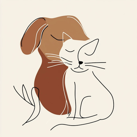 猫狗简笔画设计