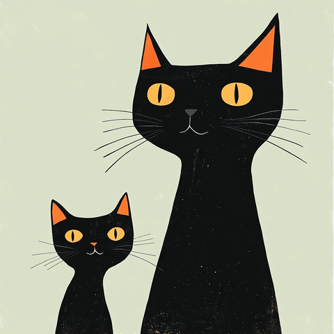 老猫与小猫的戏剧表情