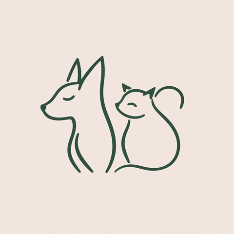 狗狗猫咪简约轮廓徽标
