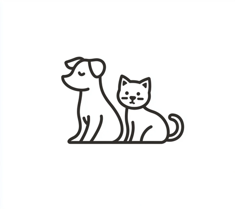 猫狗相伴矢量图标