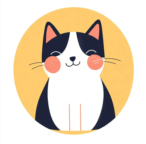 可爱猫咪扁平插画