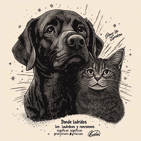 狗猫共处寓意感恩