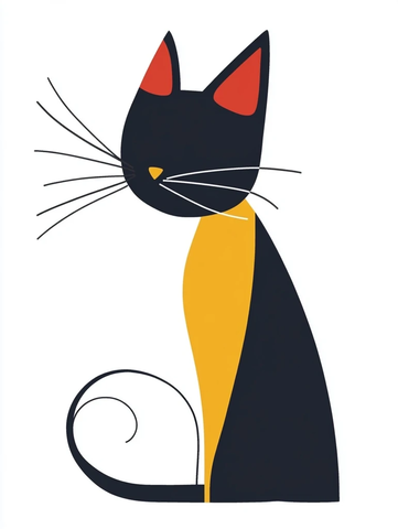 抽象简约猫形图标