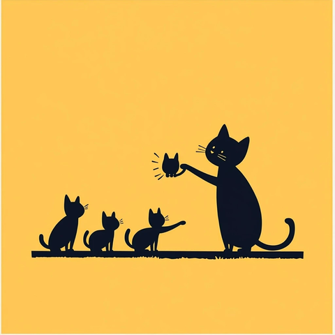 猫咪互助团队合作图