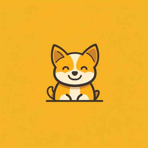 圆形背景宠物狗简约设计