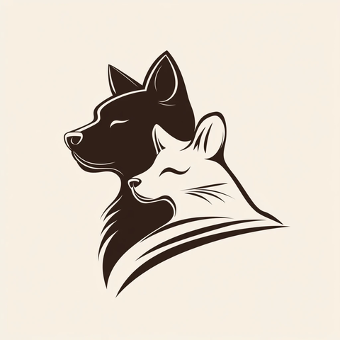 猫狗合一矢量标志设计