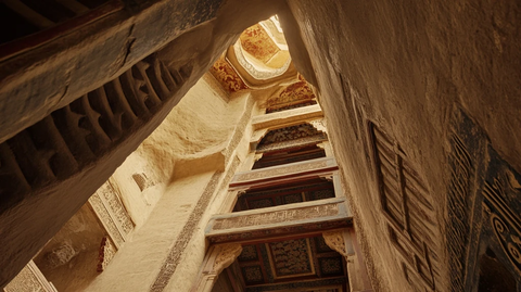 古老建筑内部结构特写