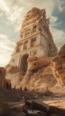 沙漠中古老神秘的残破石塔建筑