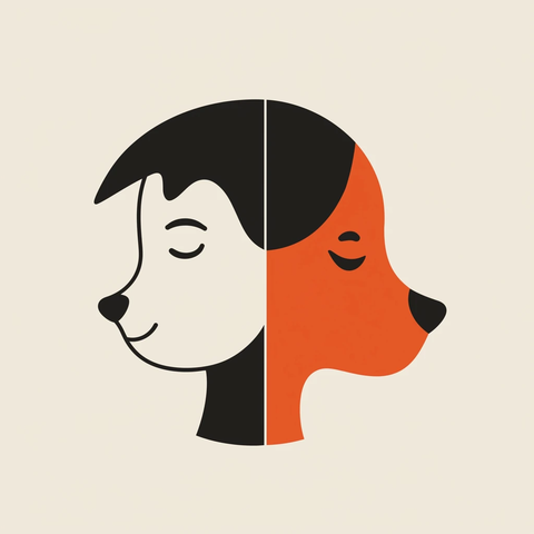 人与狗插画分隔线