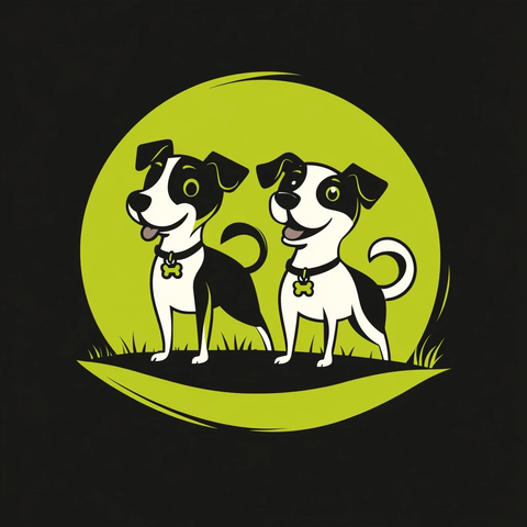 杰克罗素与狐狸犬圆形标志