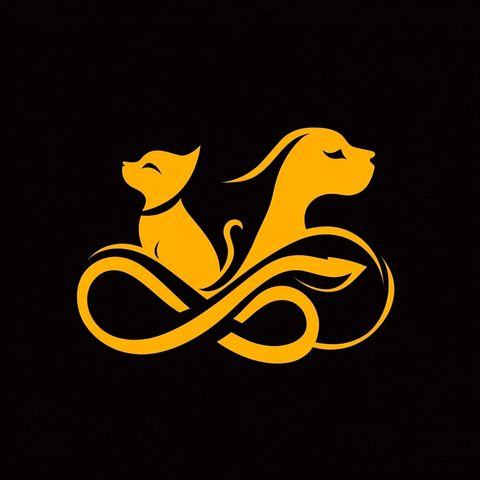 猫狗无限符号涂鸦标志