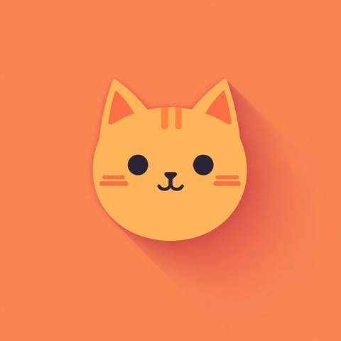 姜黄猫扁平设计图标