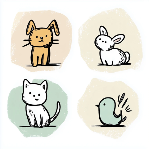 宠物手绘图标集