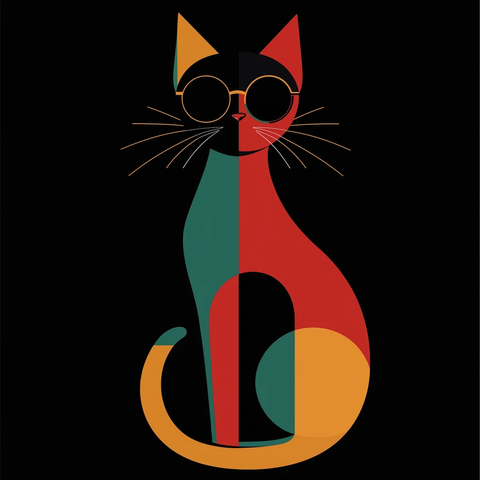 圆润猫形与酷炫太阳镜