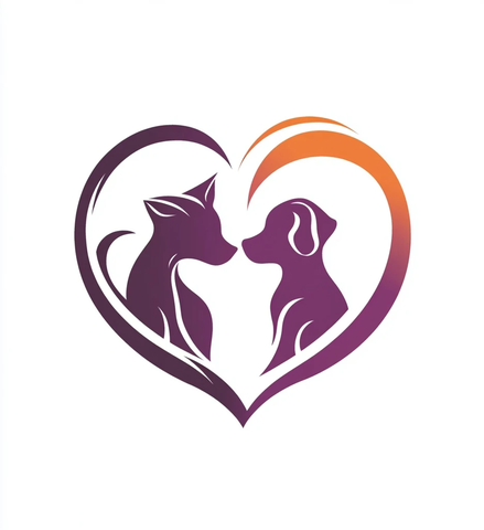 猫狗玩耍矢量插画