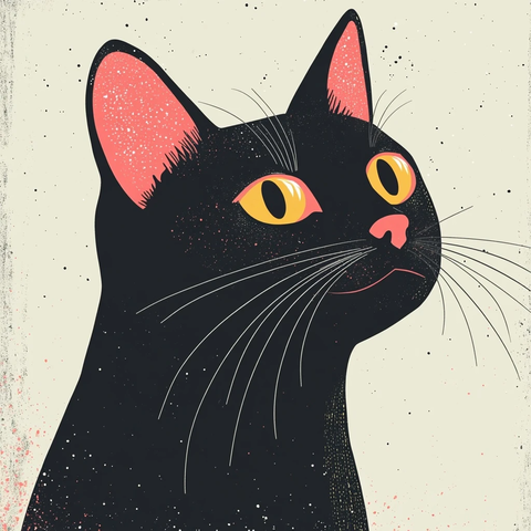 猫矢量插画明亮色彩