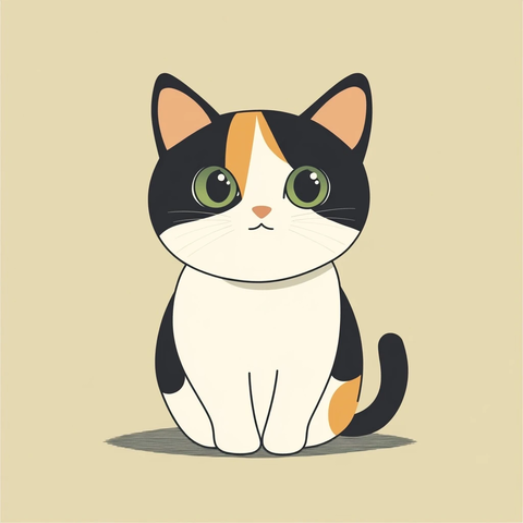 扁平化矢量招财猫