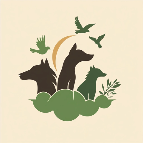 宠物天堂和谐动物剪影