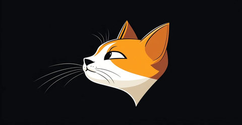 简单卡通猫咪侧面头像