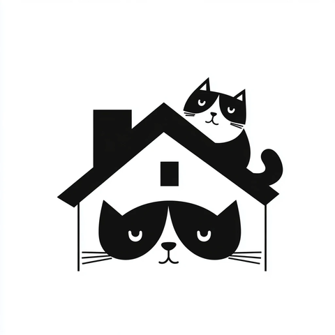 猫咪狗狗屋顶玩耍