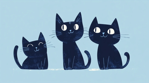 暗色猫咪社区插画