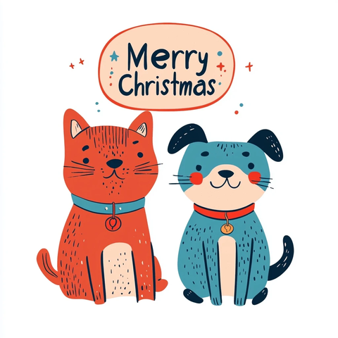 猫狗同庆圣诞节