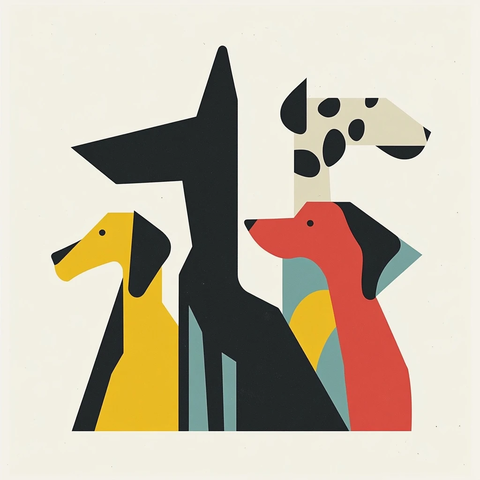 简约设计狗狗图案