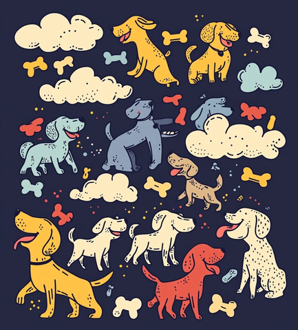 狗狗节日庆祝矢量插画