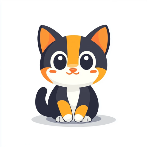 可爱猫表情简约插画