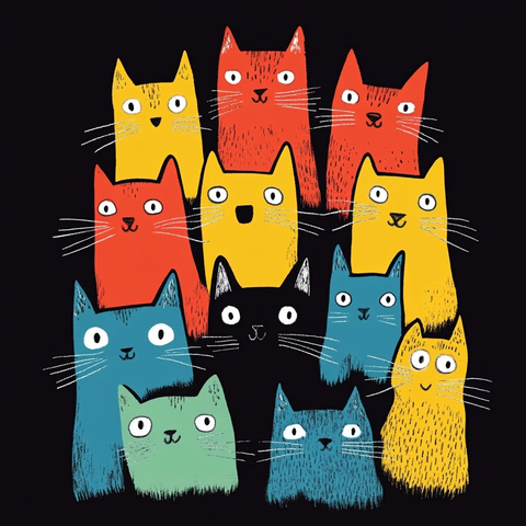 天校园猫咪主题恤设计