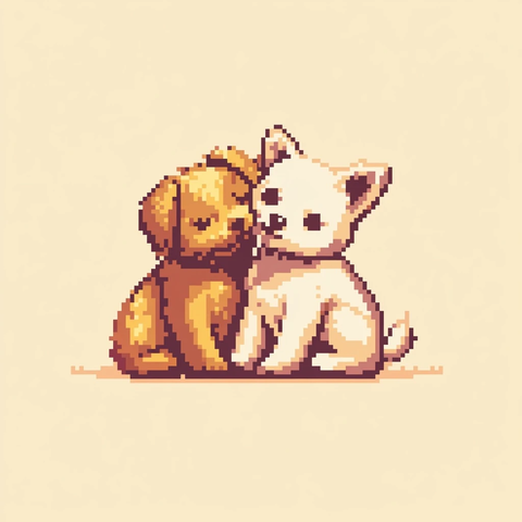 宠物护理像素艺术