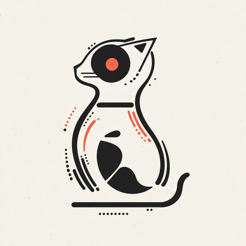 亚马逊机器人线条画猫