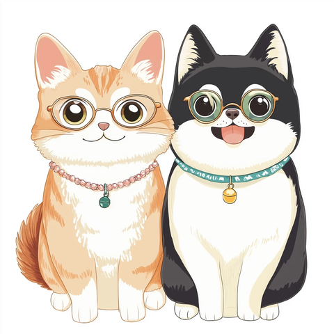 猫咪狗狗项链眼镜彩绘