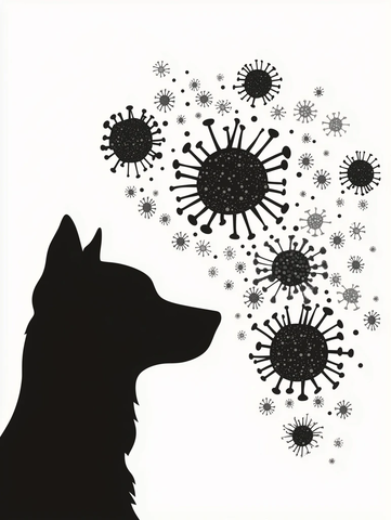 狗猫病毒细菌插画