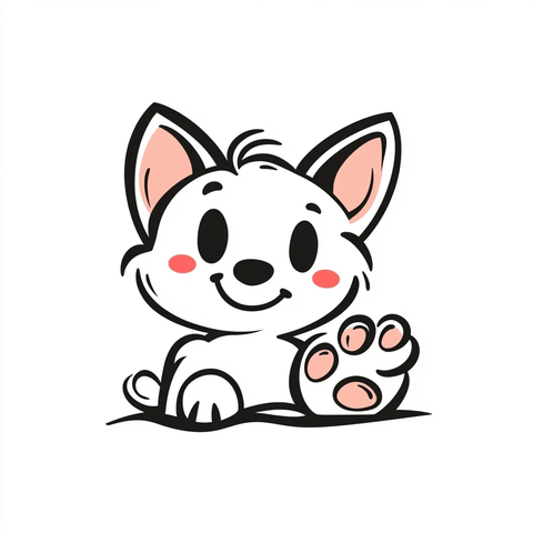 宠物伙伴可爱手写风格插画