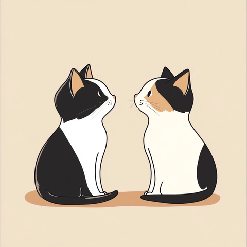 小猫互动一只坚定一只温柔