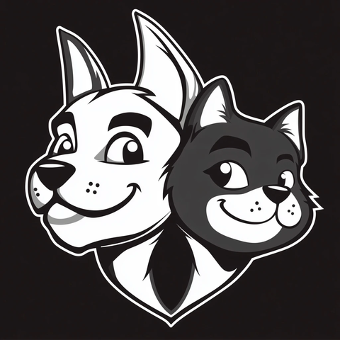 卡通狗猫头像设计